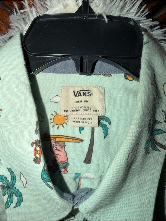 Vans Other - Vans Tropical Button Up Shirt Medium Beach Aloha Palm Tree Dolphin Print